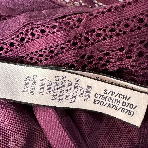 Victoria’s Secret Small Bralette Floral Lace Adjustable Straps Stretch Purple - Picture 8 of 9